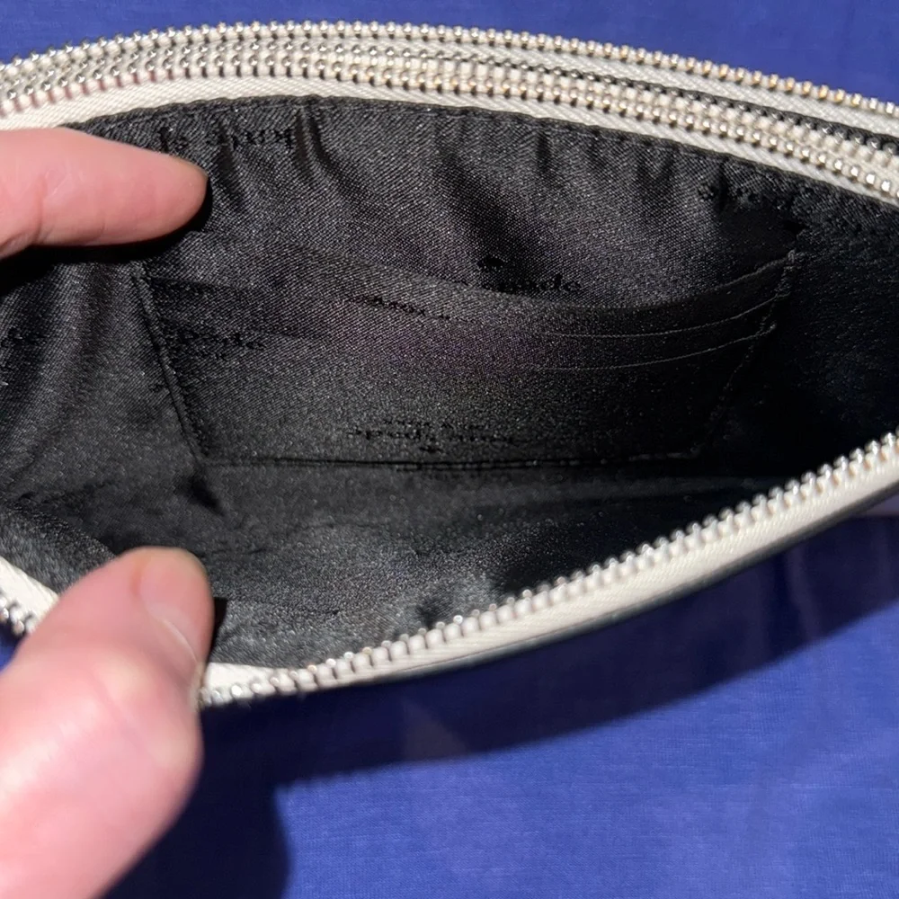 kate spade Black, White and Gray double zip Wristlet
